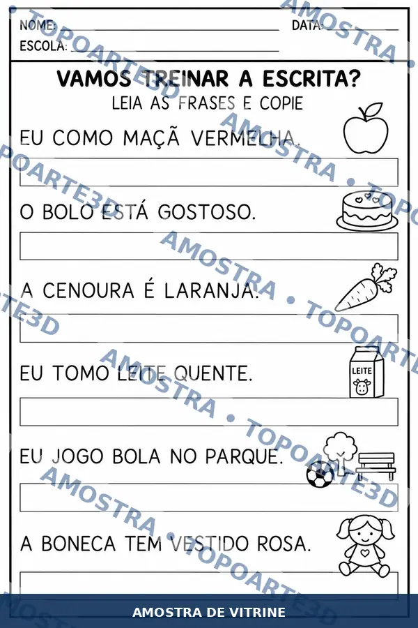 Treino de escrita • preto e branco